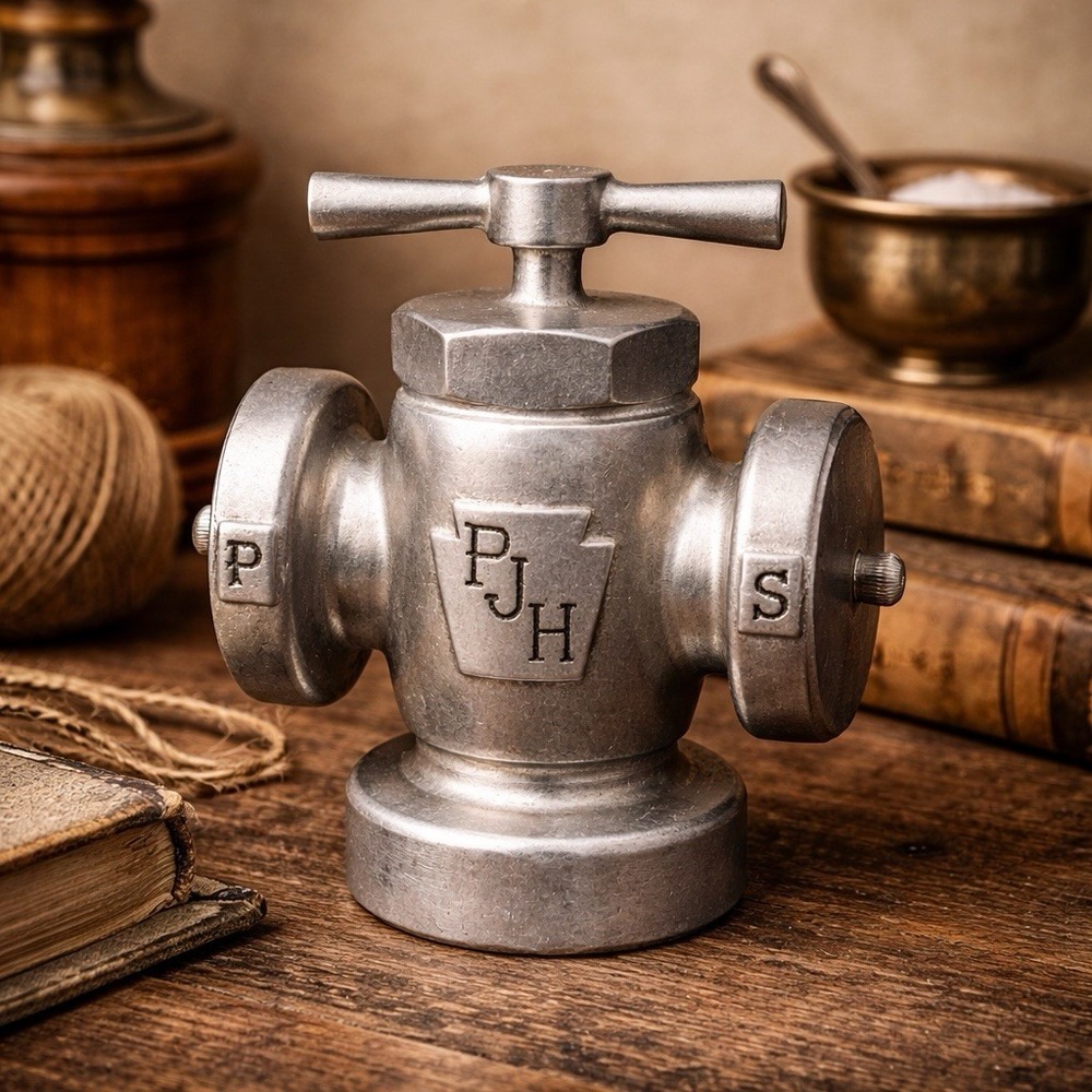 VTG Wilton Pewter Valve Salt Pepper Shaker Industrial Steampunk PJH USA Exc Cond